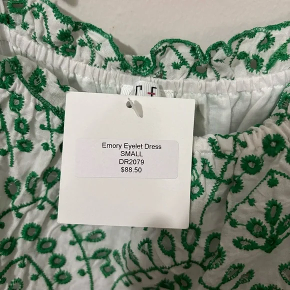 TCEC Green and White Eyelet Midi‎ Dress - Picture 10 of 11